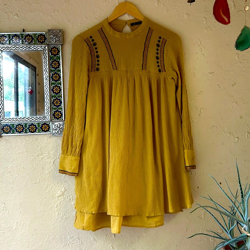 Marks & Spencer Golden Mini Shift Dress from London 🇬🇧 size 8